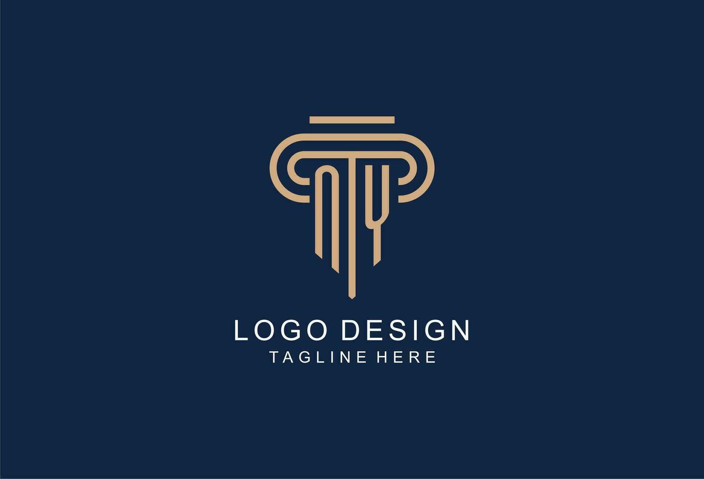 Nova Iorque inicial pilar logotipo, elegante e luxo lei empresa logotipo vetor
