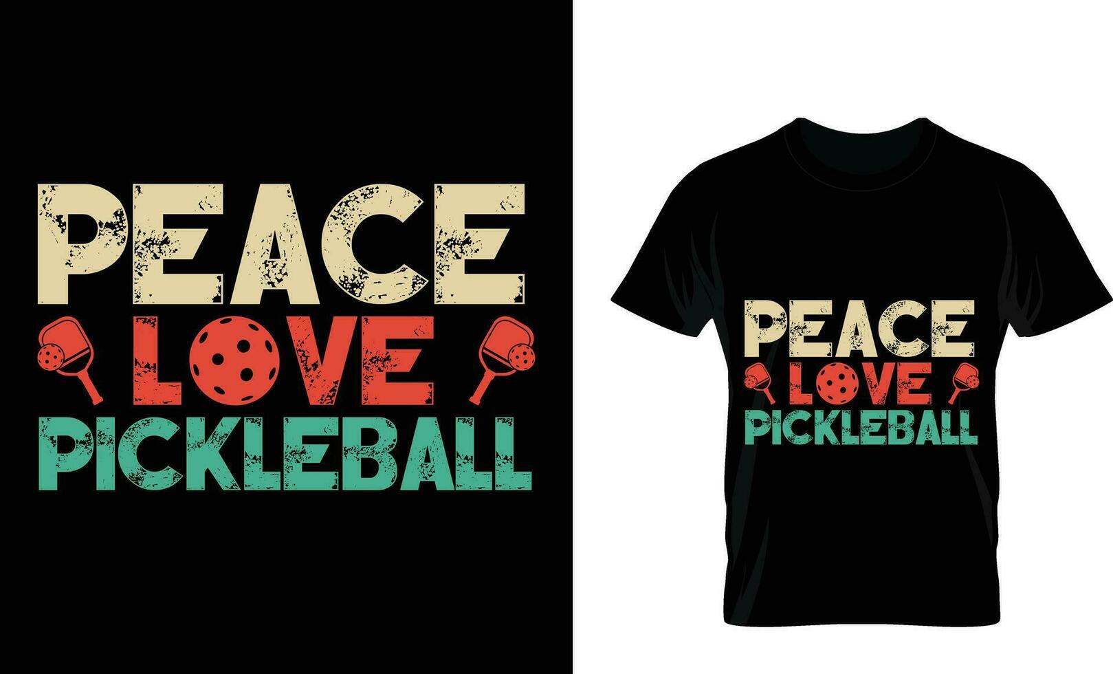 Paz amor pickleball, pickleball camiseta Projeto vetor