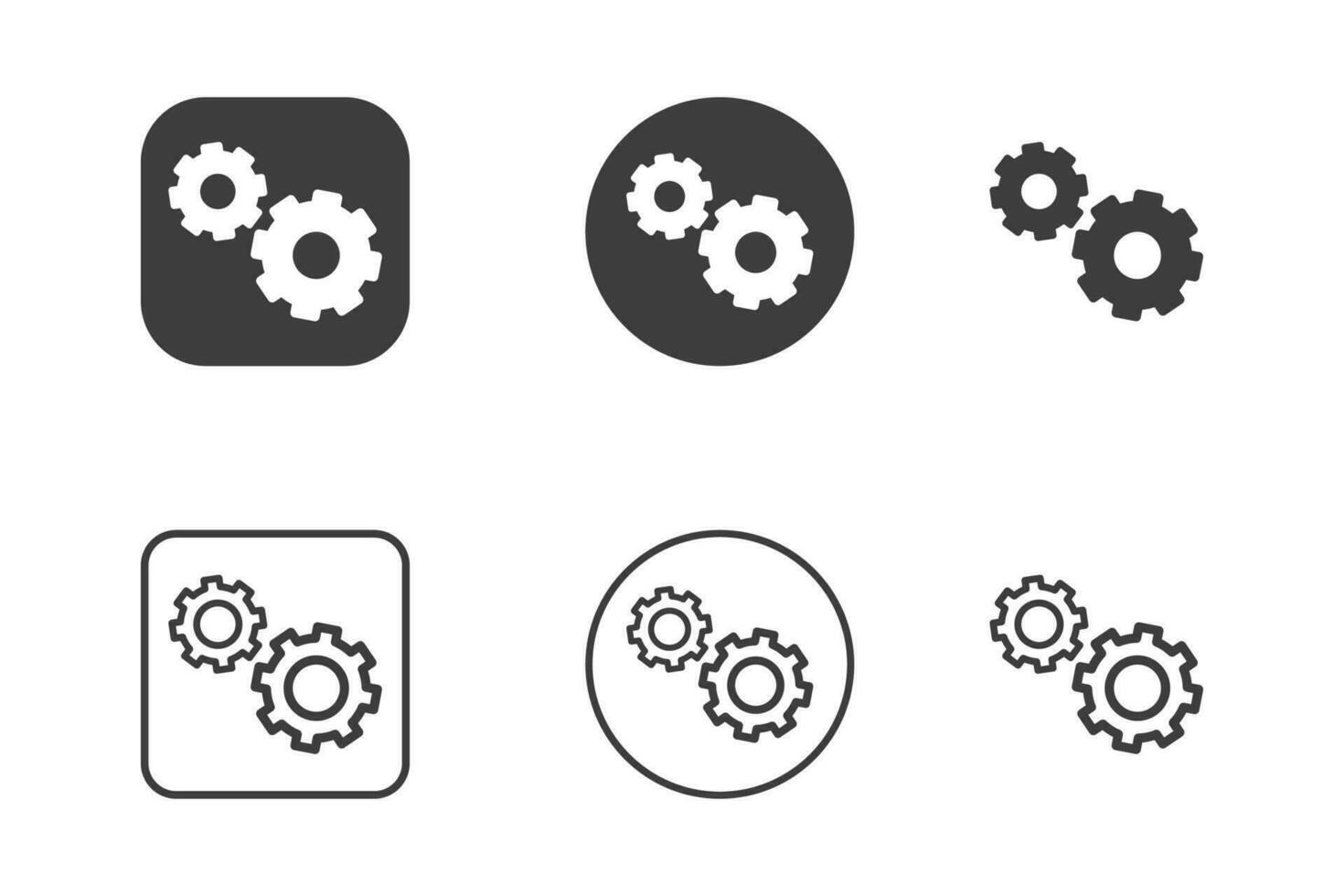 configuração ícone Projeto 6 variações. isolado em branco fundo. vetor