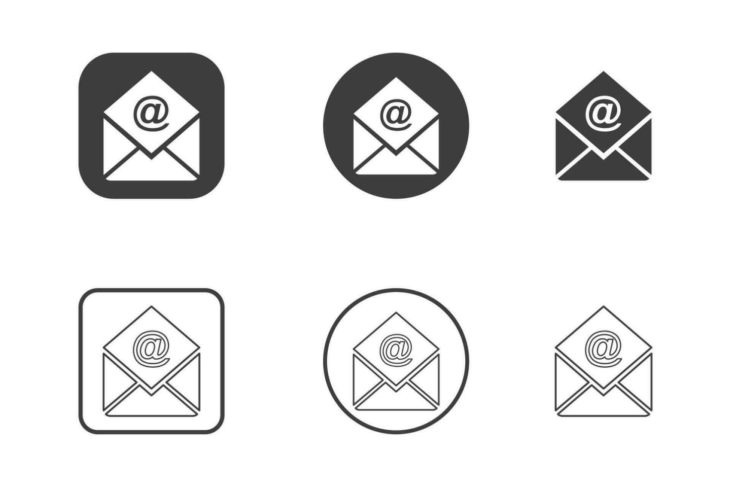 o email ícone Projeto 6 variações. isolado em branco fundo. vetor
