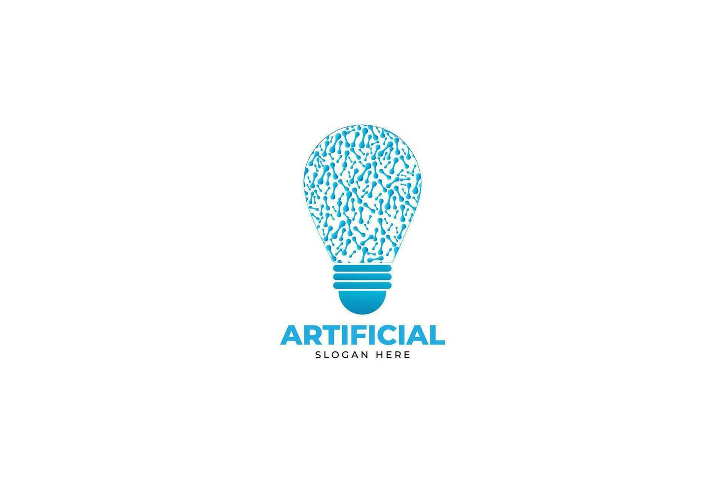 artificial inteligência logotipo Projeto ilustração com lâmpada vetor