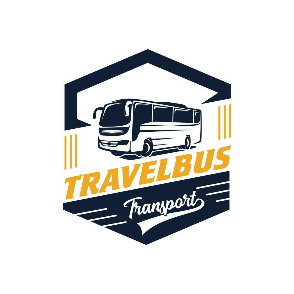 vetor de design de logotipo de ônibus. logotipo de ônibus de viagem