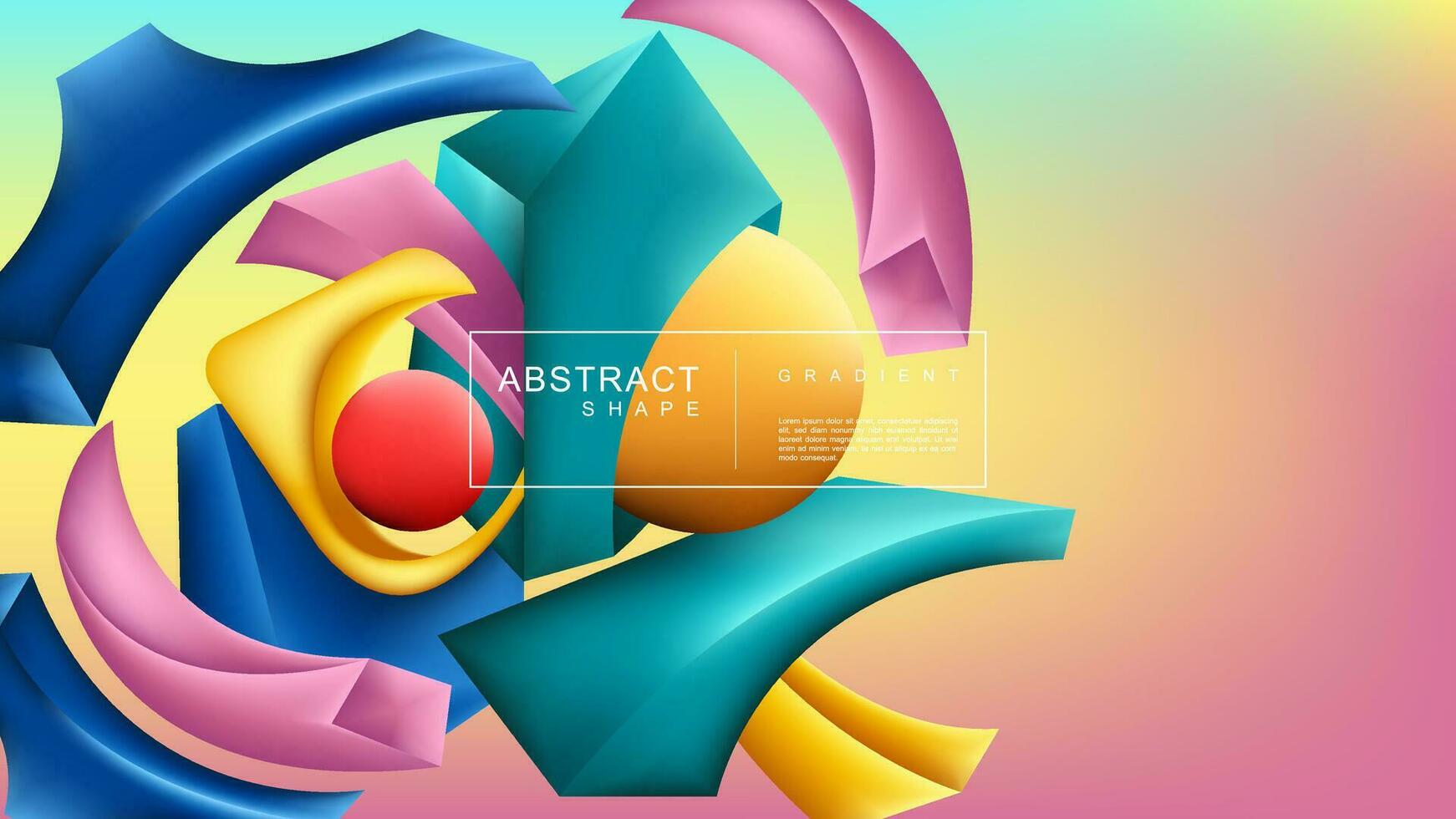 colorida 3d abstrato forma com gradiente fundo, globo, adequado para imprimir, digital meios de comunicação, cobrir, local na rede Internet vetor