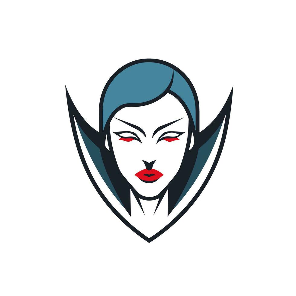 vampiro menina logotipo vetor desencadear a Sombrio elegância, alta qualidade Projeto