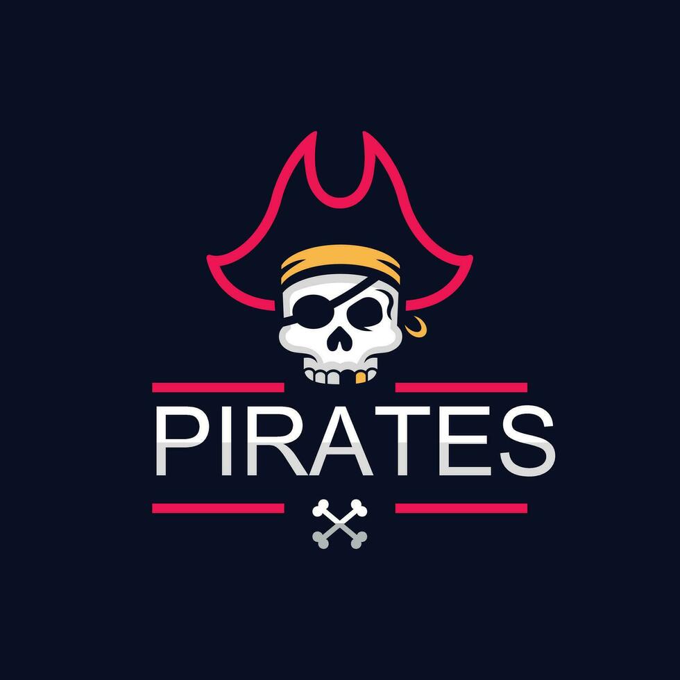 plano Projeto pirata logotipo modelo vetor