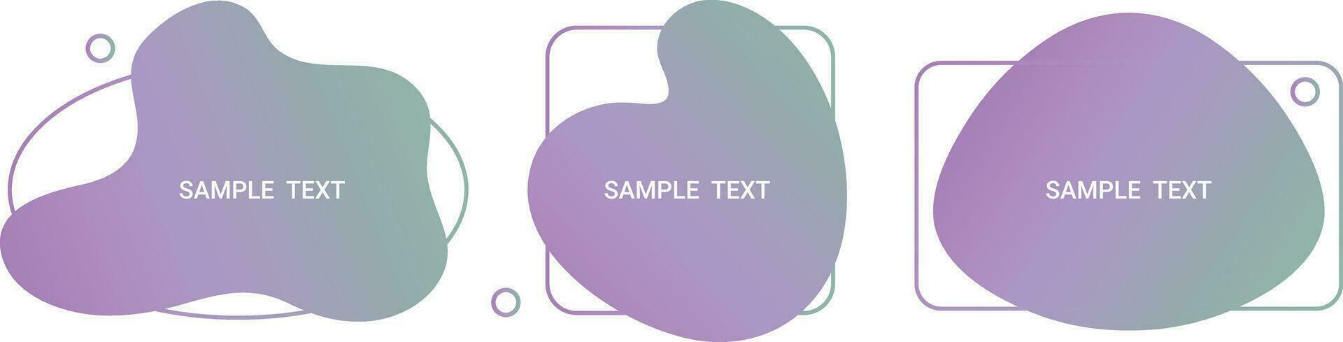 conjunto do ameba modelos para apresentação dentro gradiente cores. vários líquido formas com uma cópia de espaço para texto. vetor ilustração