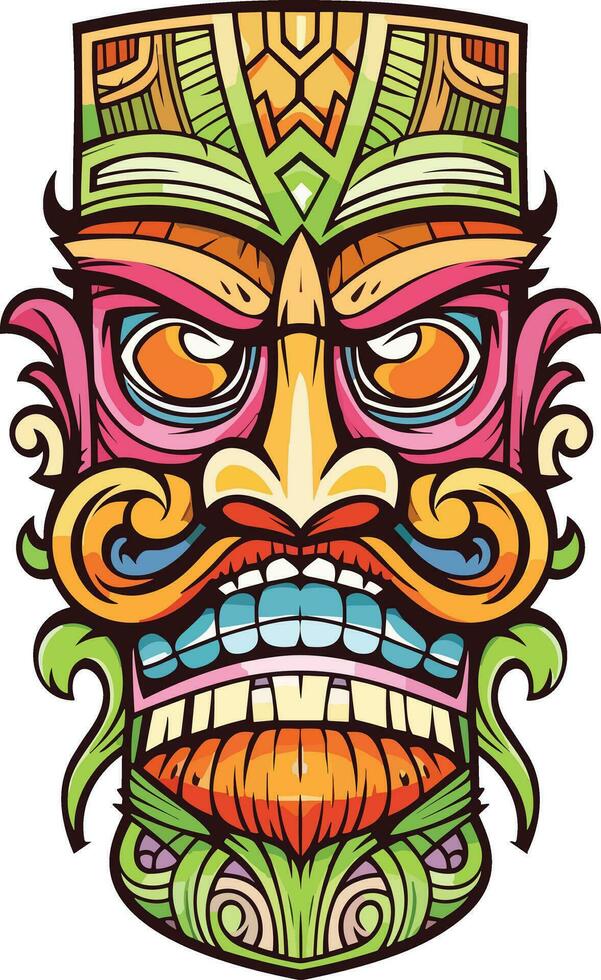 tiki festival, tiki homem vetor ilustração, tiki homem arte para camiseta projeto, adesivo e parede arte