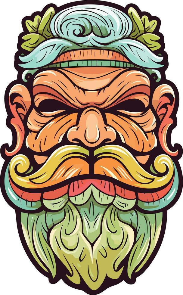 tiki festival, tiki homem vetor ilustração, tiki homem arte para camiseta projeto, adesivo e parede arte