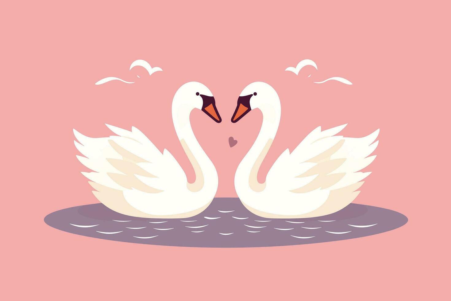 dois cisnes formado amor forma ilustração, dois cisnes formado amor forma, cisnes significou para amor, amante dia fundo, dia dos namorados dia fundo vetor