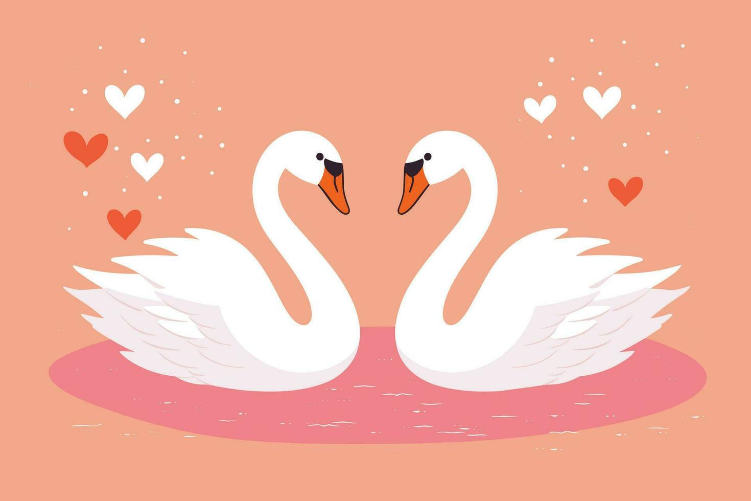 dois cisnes formado amor forma ilustração, dois cisnes formado amor forma, cisnes significou para amor, amante dia fundo, dia dos namorados dia fundo vetor