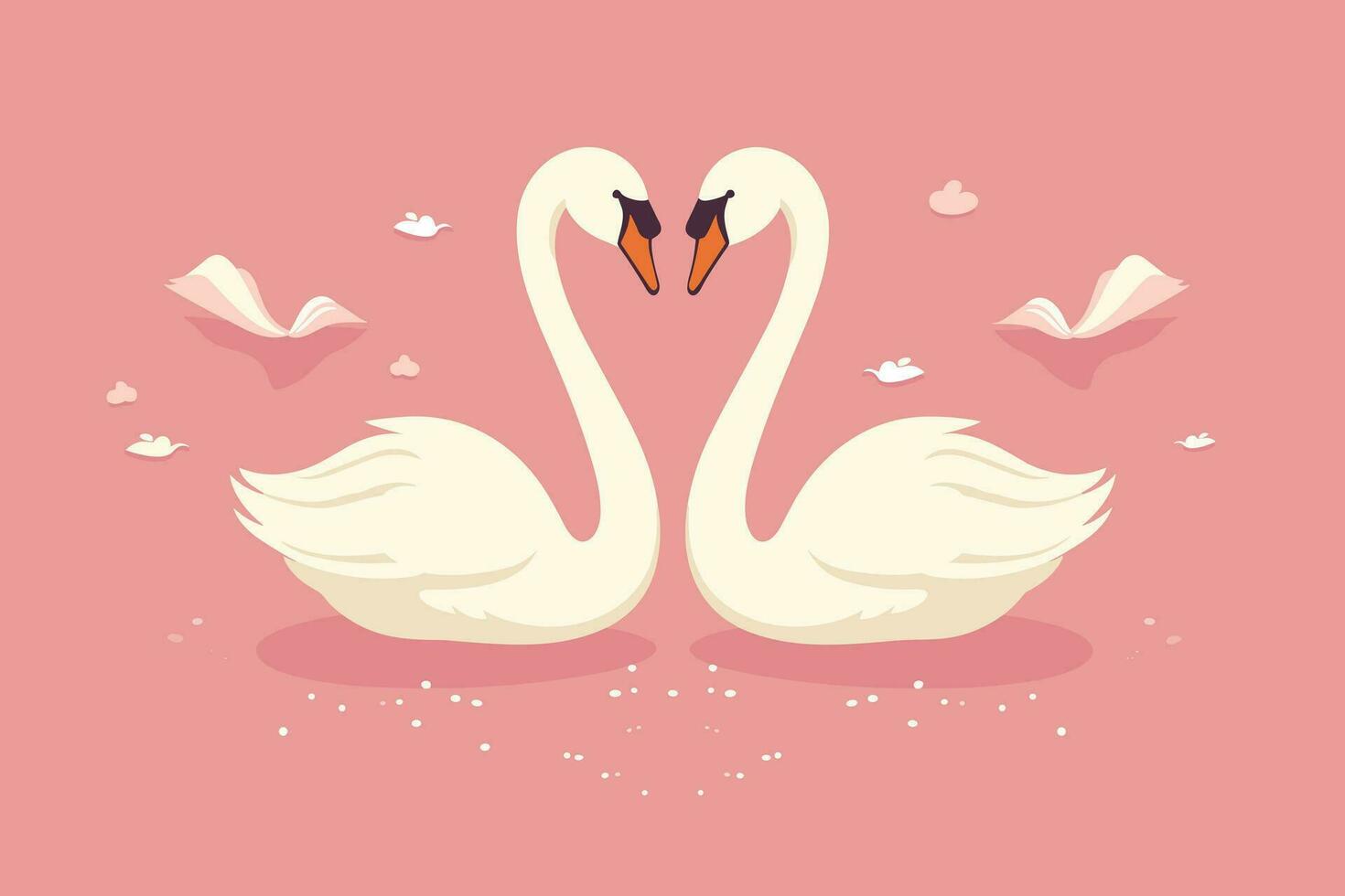 dois cisnes formado amor forma ilustração, dois cisnes formado amor forma, cisnes significou para amor, amante dia fundo, dia dos namorados dia fundo vetor