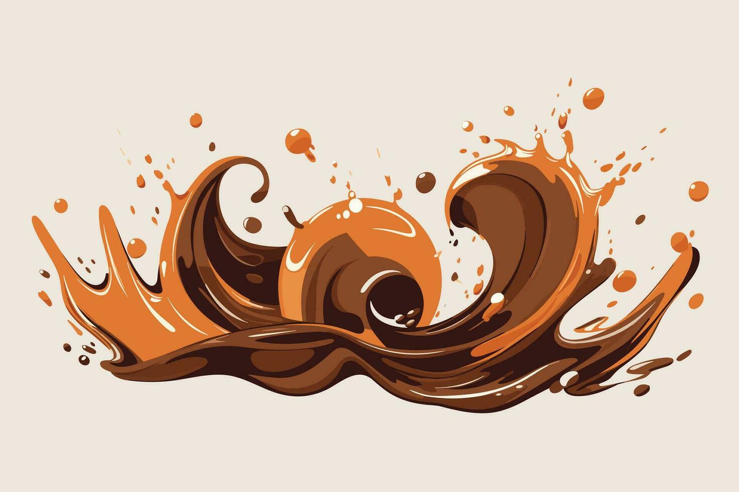 chocolate salpicos ondas ilustração dentro isolado fundo vetor