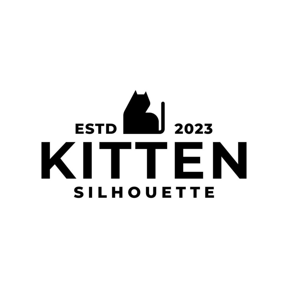 gato silhueta ilustração para logotipo. gato logotipo para qualquer o negócio relacionado para animais de estimação ou gatos. vetor