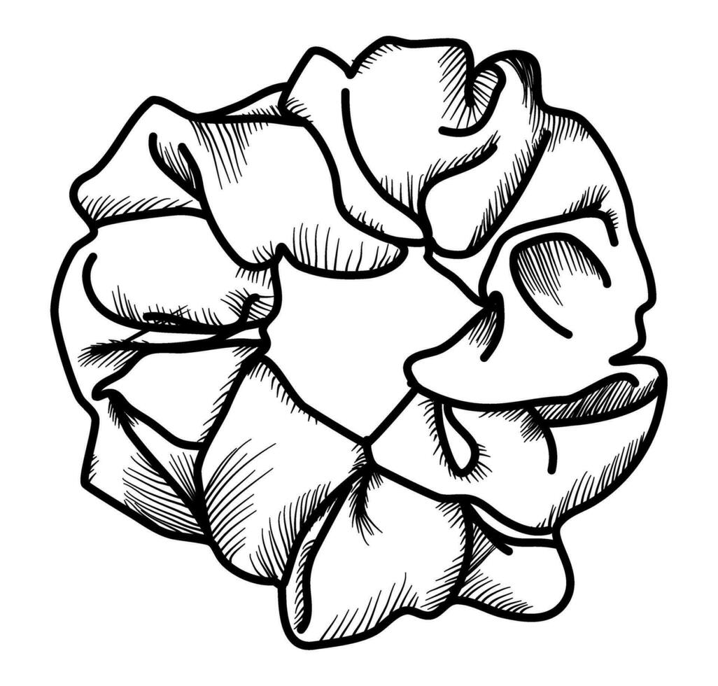 scrunchie linha arte esboço logotipo ilustração vetor