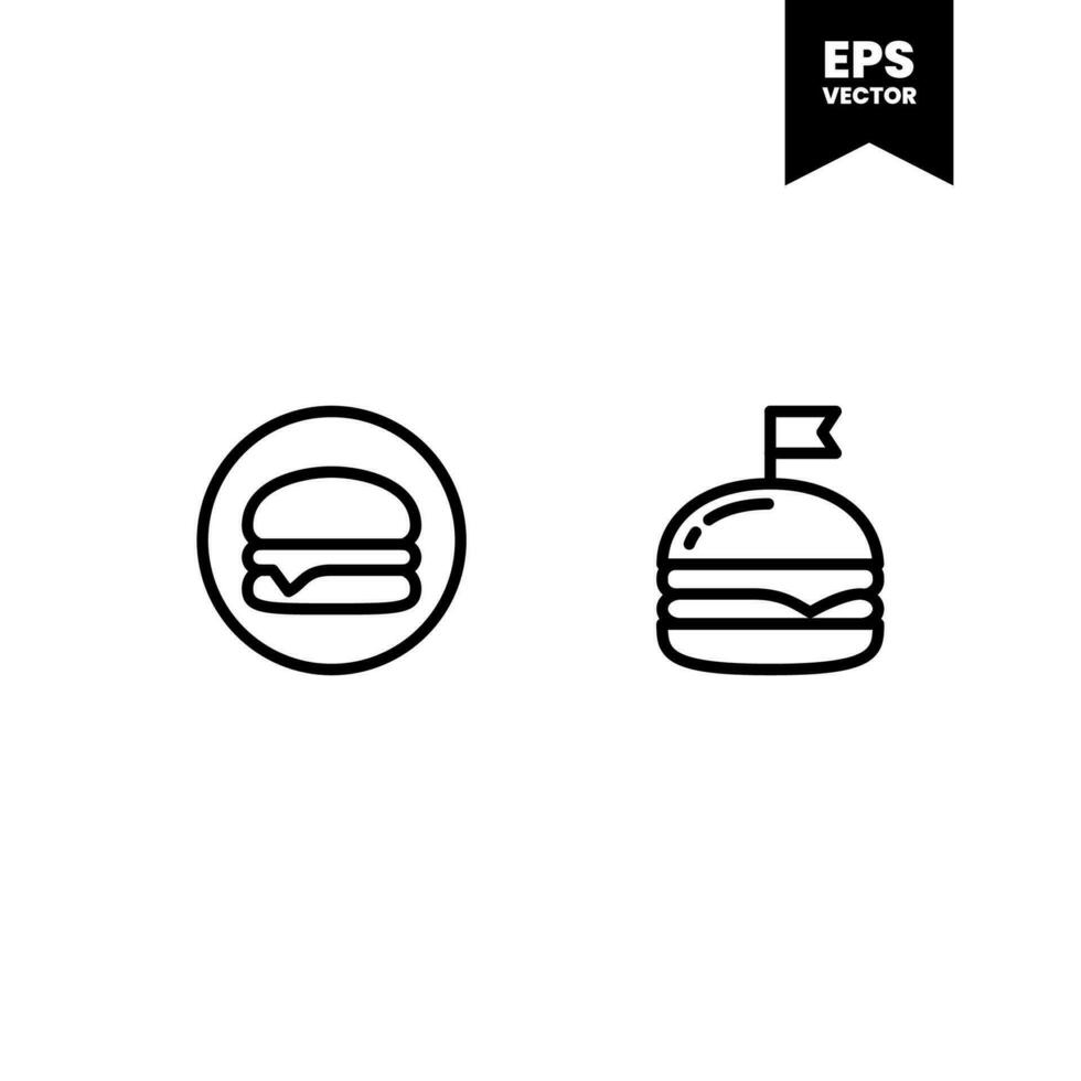 modelo de logotipo de ilustração vetorial de ícone de hambúrguer vetor
