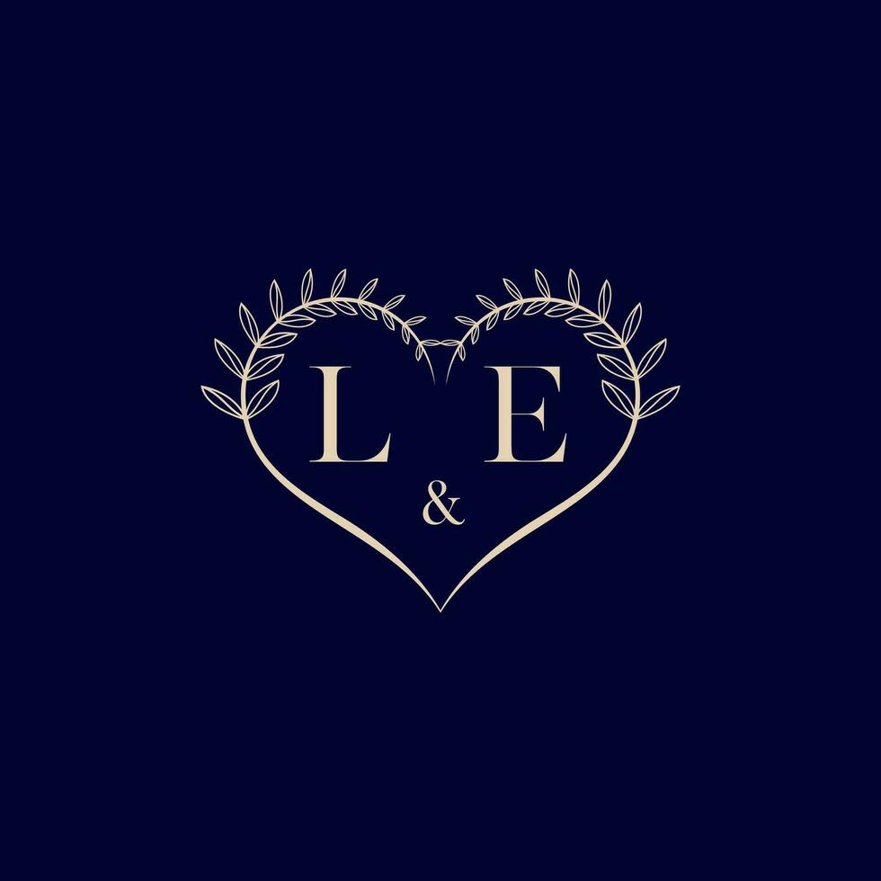 le floral amor forma Casamento inicial logotipo vetor