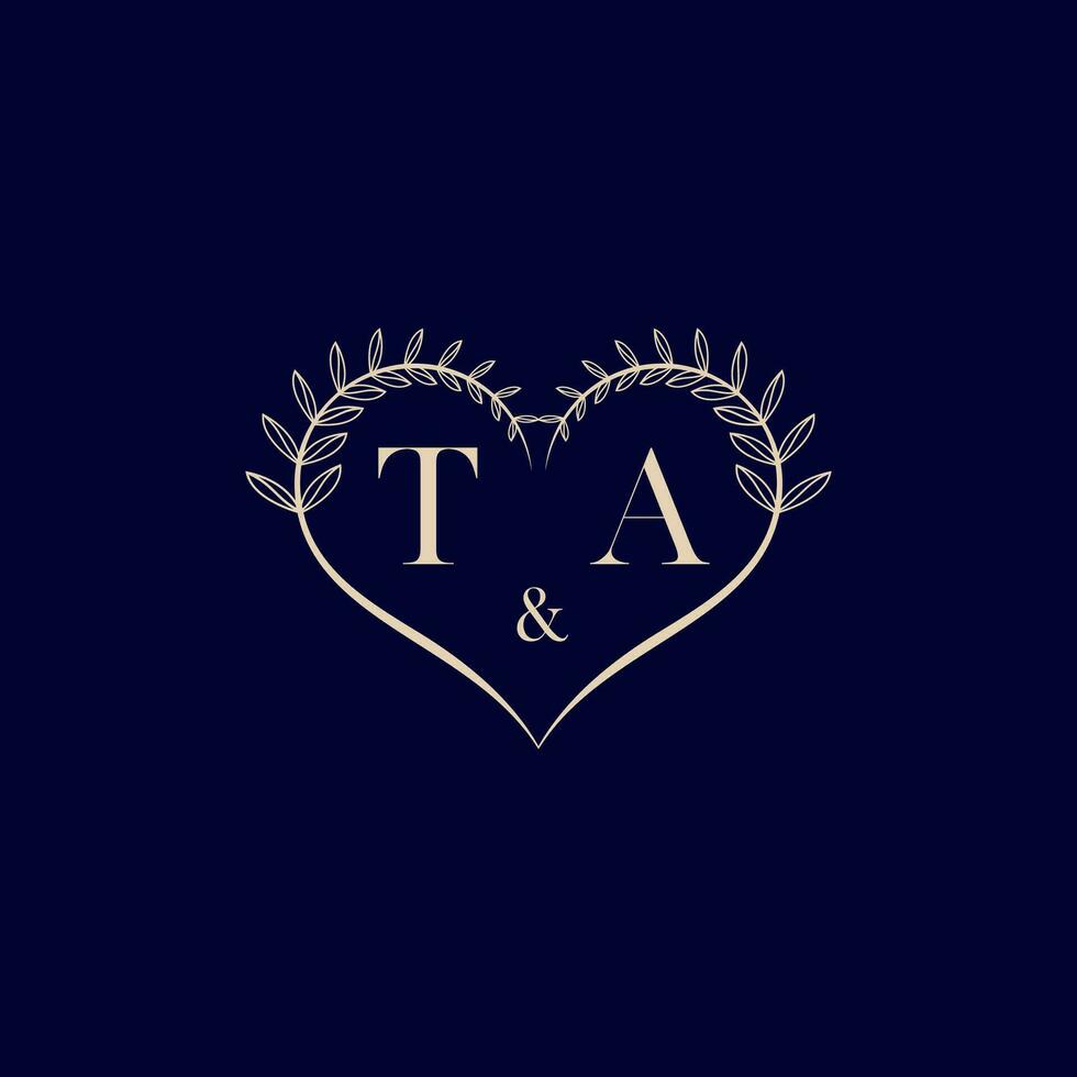 ta floral amor forma Casamento inicial logotipo vetor