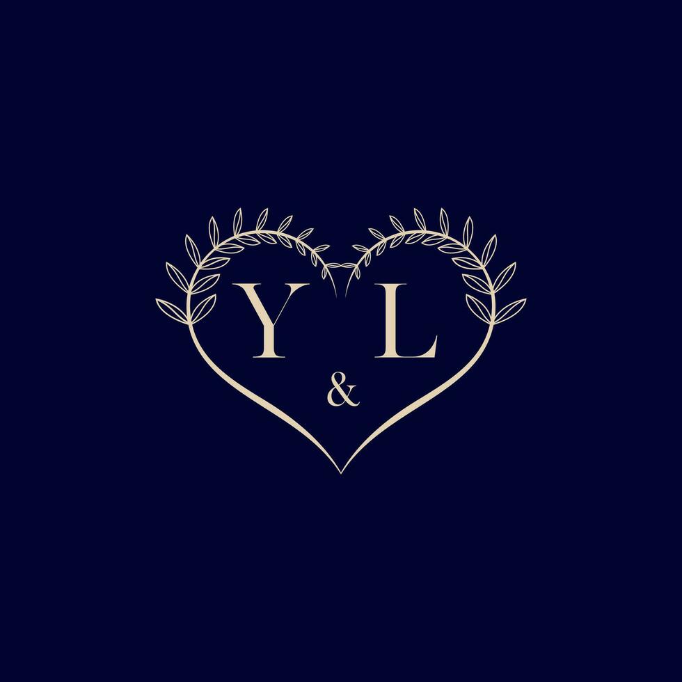 il floral amor forma Casamento inicial logotipo vetor