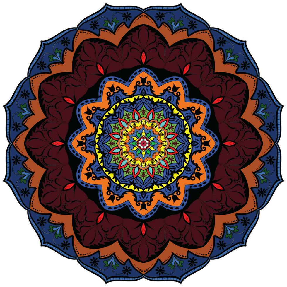 mandala pintura Aplique diferente cores. branco fundo vetor