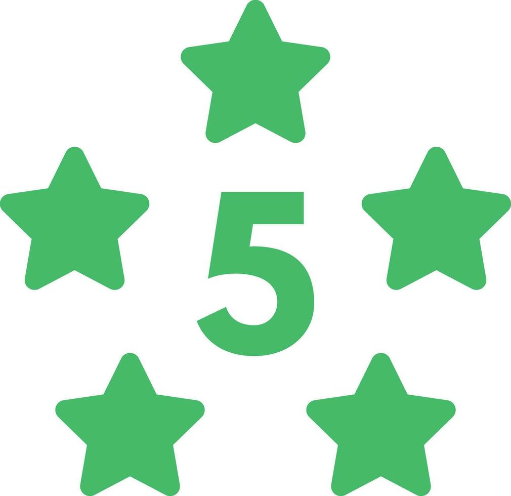 verde cinco Estrela ícone círculo vetor isolado em branco fundo