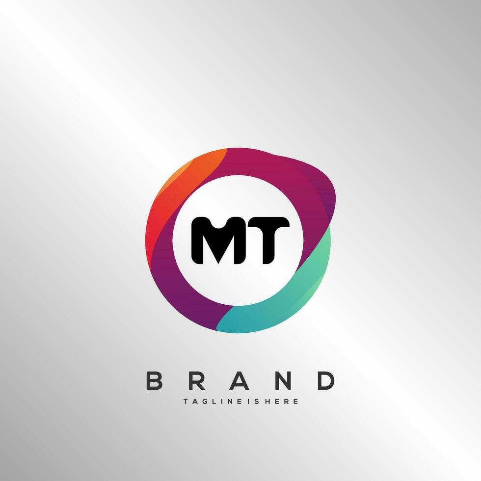 carta mt gradiente cor logotipo vetor Projeto