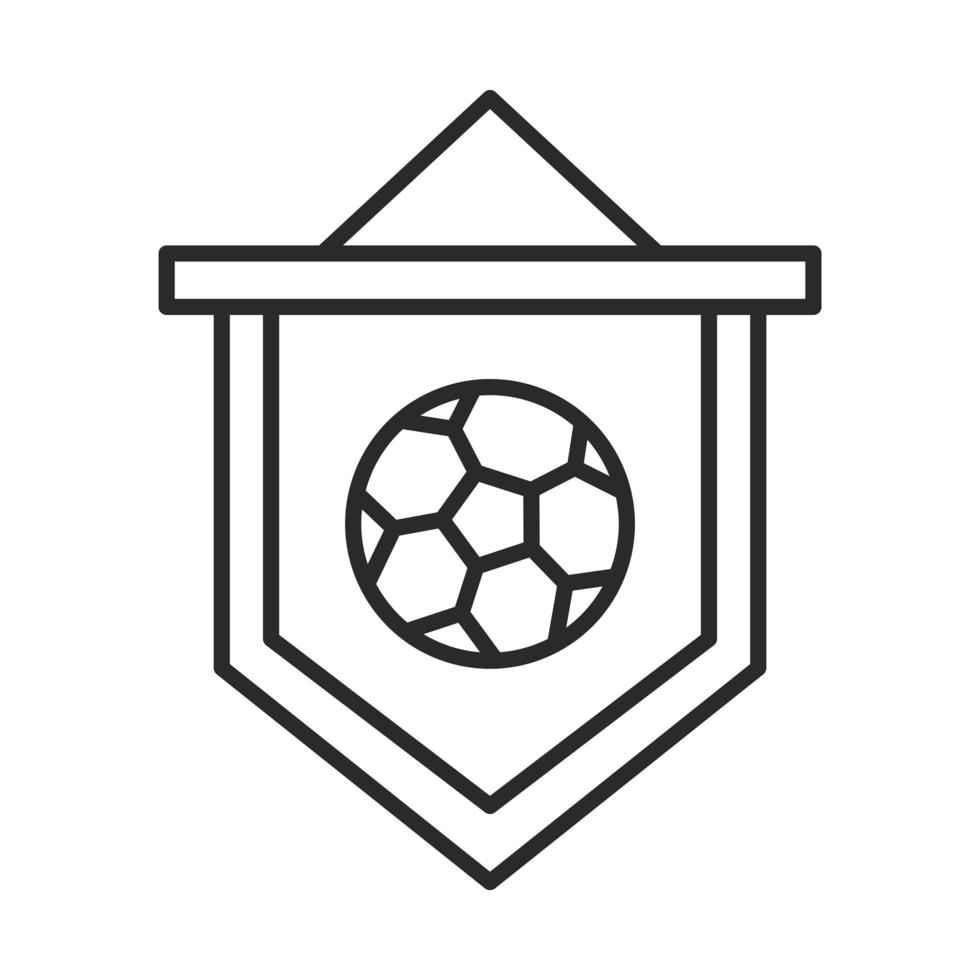 pingente de jogo de futebol com ícone de estilo de linha de torneio de esportes recreativos liga de bola vetor