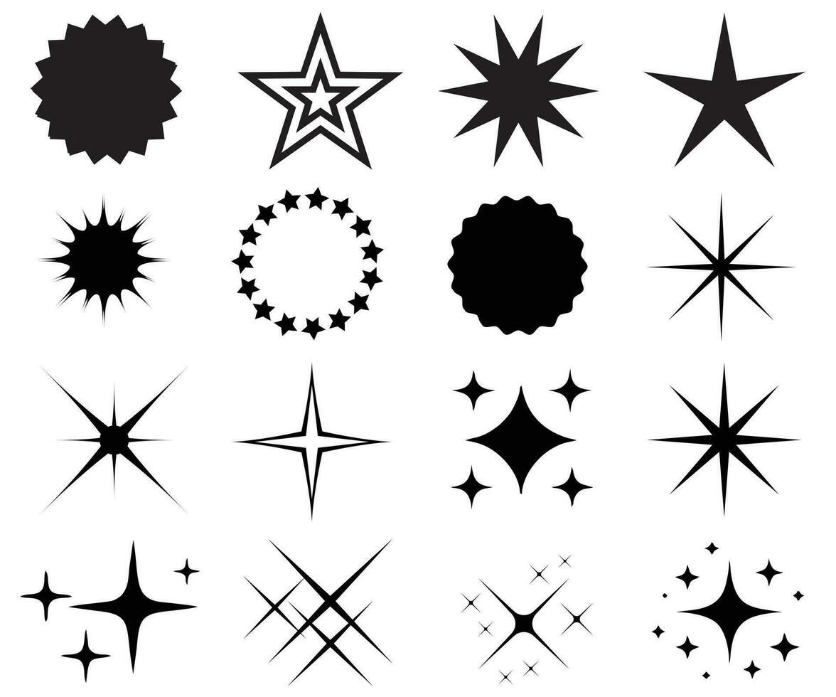 formas de brutalismo, elementos geométricos minimalistas, formas abstratas de bauhaus. forma simples de estrela e flor, forma básica, conjunto de vetores de elementos gráficos modernos na moda