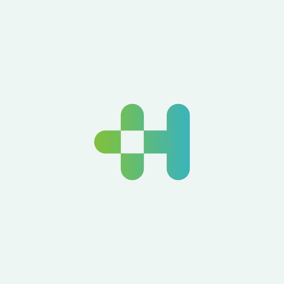 criativo carta h saúde logotipo símbolo. mais ícone Projeto. vetor