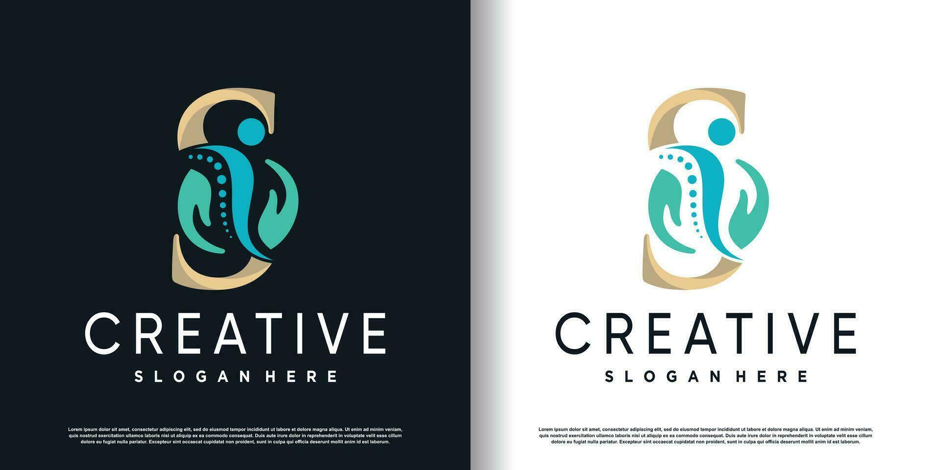 inicial s logotipo Projeto com criativo e massagem conceito Prêmio vetor