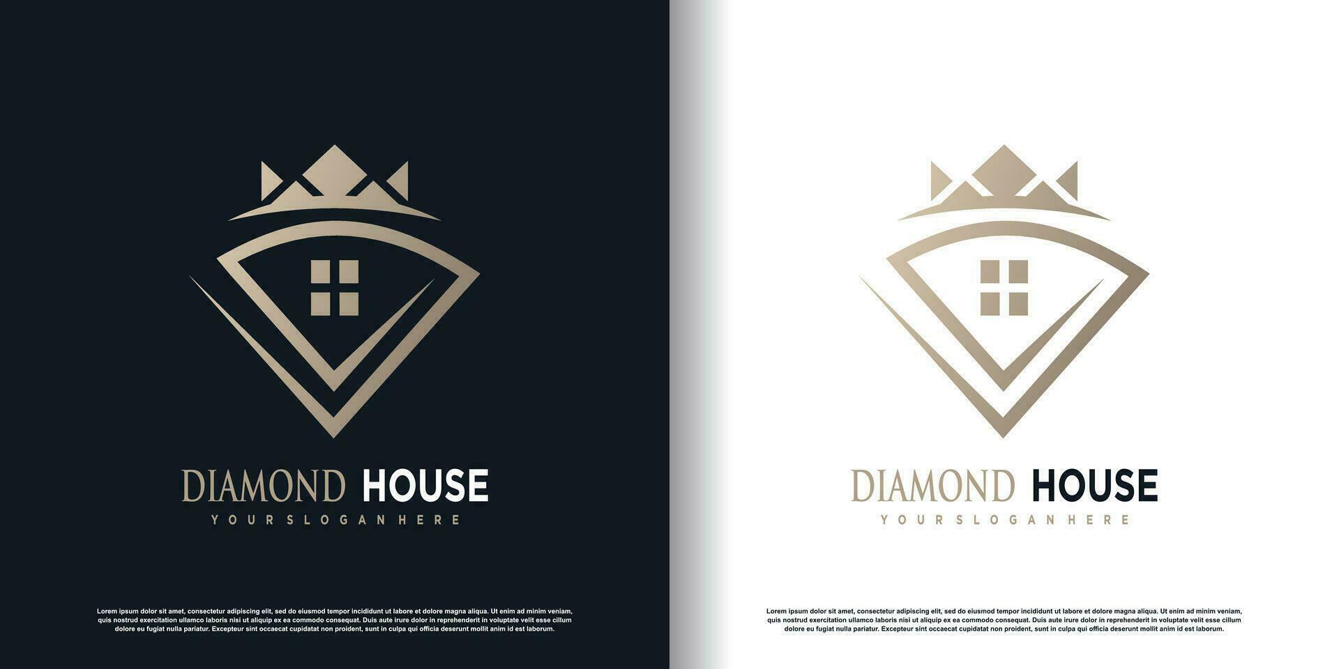 diamante casa logotipo com criativo conceito Prêmio vetor