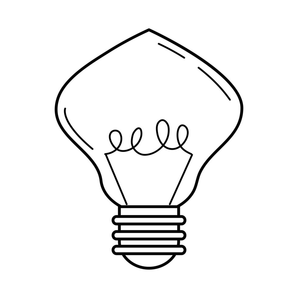 lâmpada elétrica eco ideia metáfora ícone isolado estilo de linha vetor