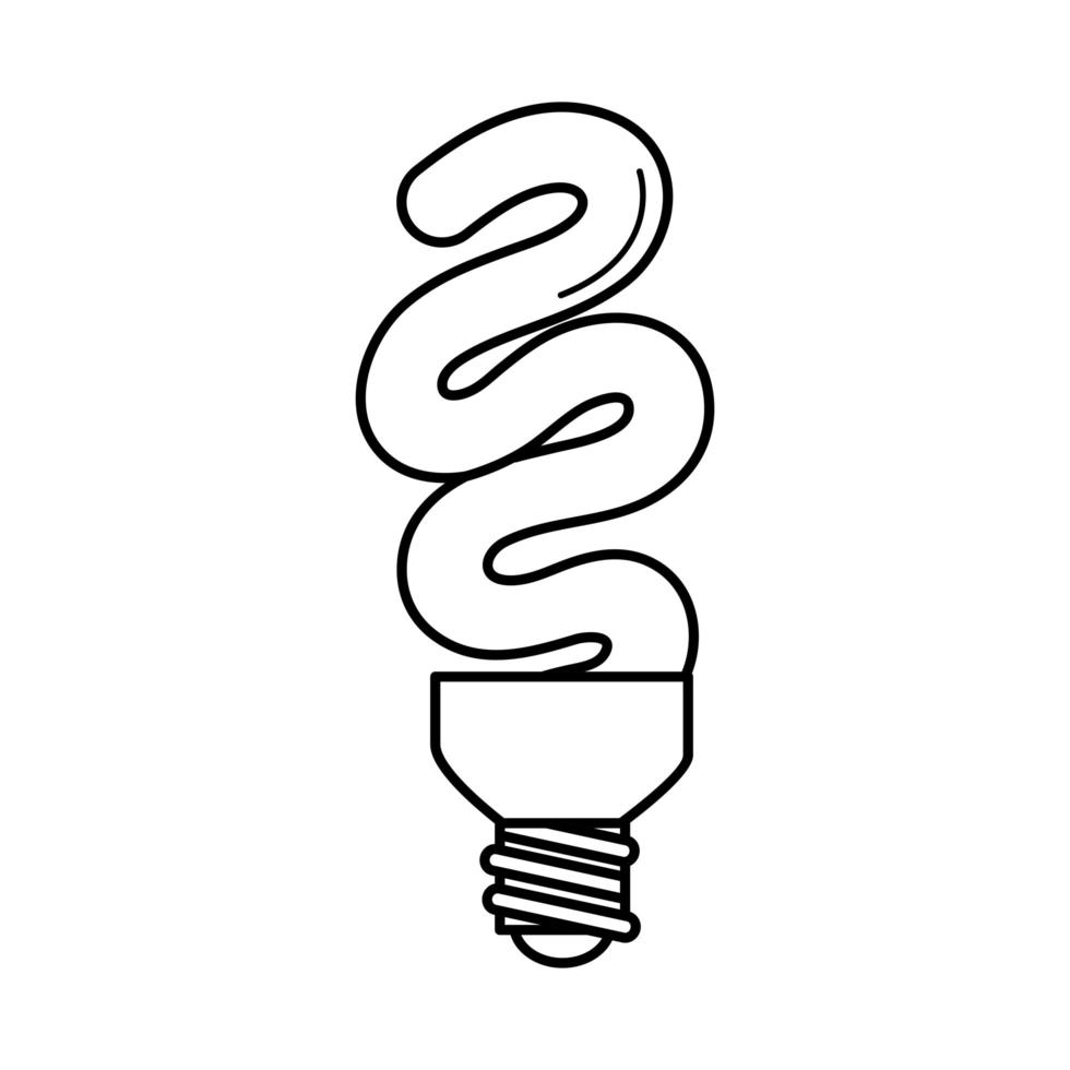 lâmpada economizadora de energia lâmpada elétrica eco ideia metáfora ícone isolado estilo de linha vetor