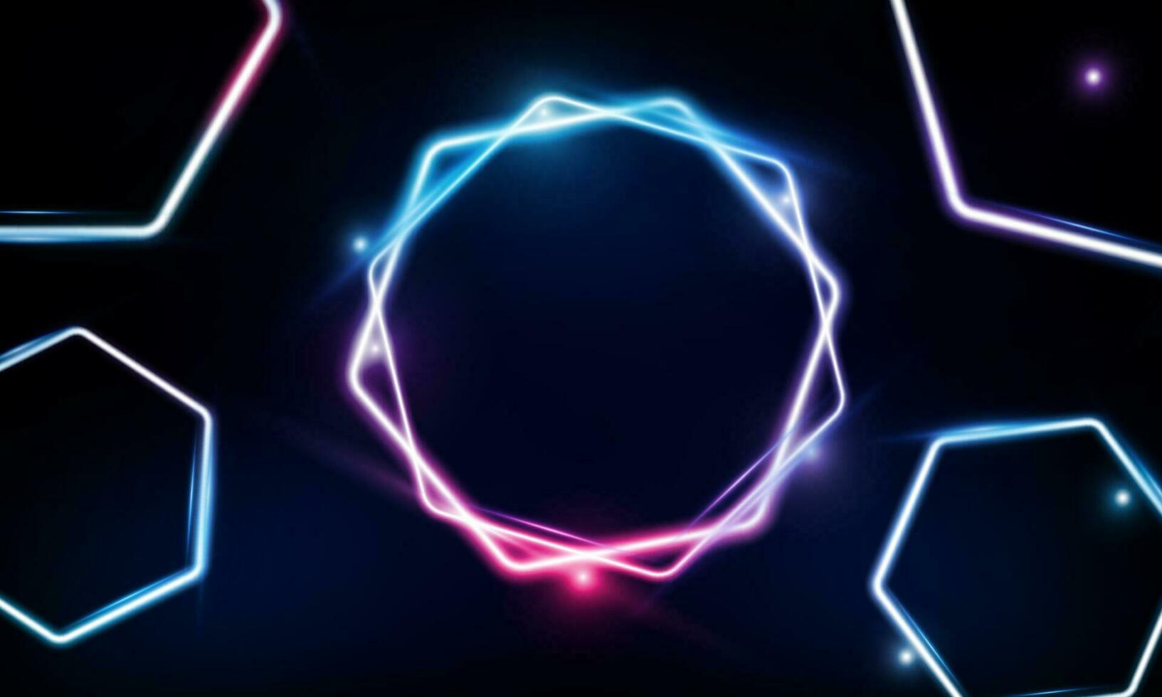 abstrato moderno colori poster para Esportes luz Fora tecnologia e com néon hexágono e triângulos. hitech comunicação conceito inovação fundo, vetor Projeto