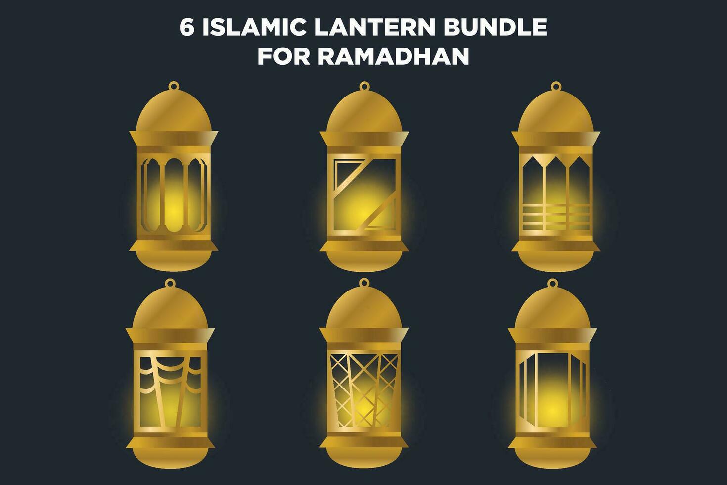 6 islâmico lento agrupar para bandeira Ramadhan vetor