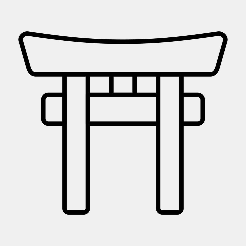 ícone torii portão. Japão elementos. ícones dentro linha estilo. Boa para impressões, cartazes, logotipo, anúncio, infográficos, etc. vetor