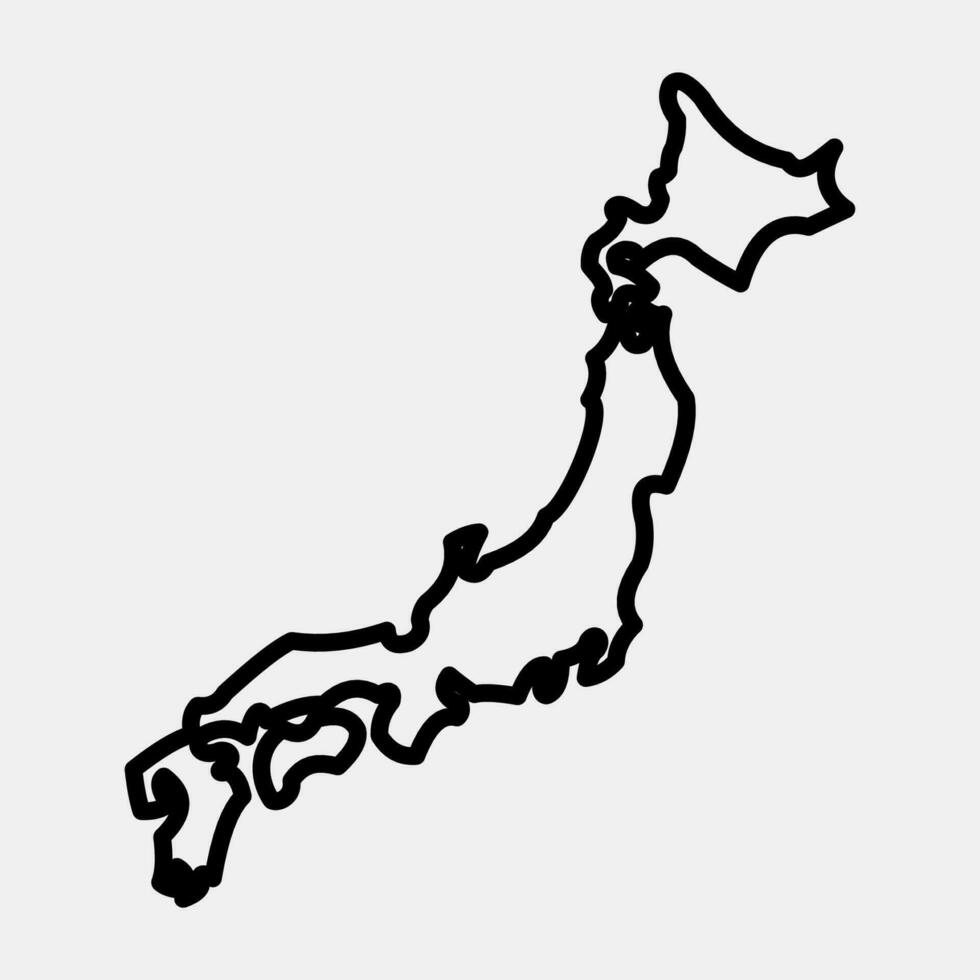 ícone Japão mapa. Japão elementos. ícones dentro linha estilo. Boa para impressões, cartazes, logotipo, anúncio, infográficos, etc. vetor