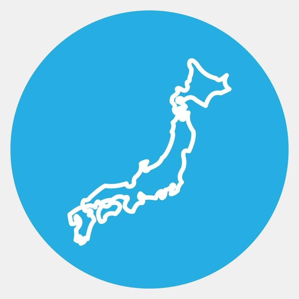 ícone Japão mapa. Japão elementos. ícones dentro azul volta estilo. Boa para impressões, cartazes, logotipo, anúncio, infográficos, etc. vetor