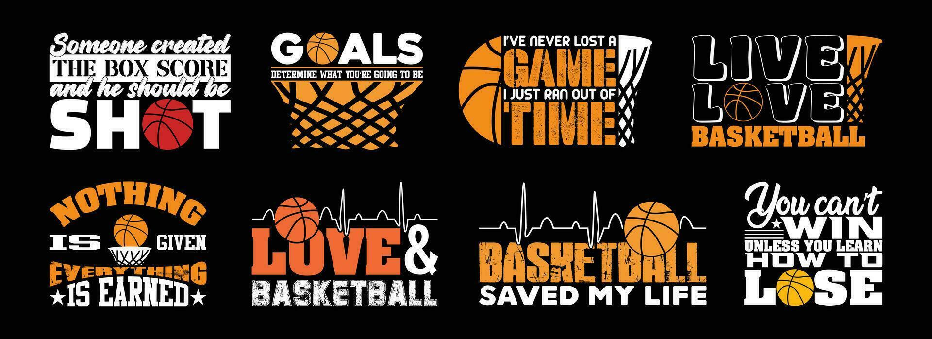 basquetebol t camisa Projeto pacote, citações sobre basquetebol, basquetebol t camisa, basquetebol tipografia t camisa Projeto coleção vetor