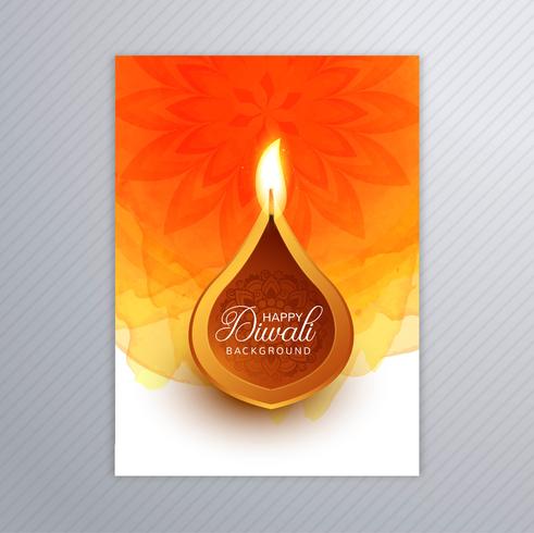 Ornamental elegante diwali cartão brochura modelo vector