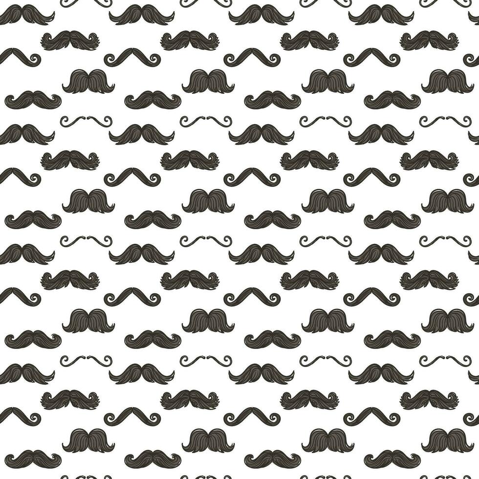 uma padronizar do gráfico ícones com hipster bigode pontos. uma ampla coleção do bigodes com pontos do diferente formas. a textura do uma recorrente conjunto do bigodes para impressão em têxteis e papel vetor