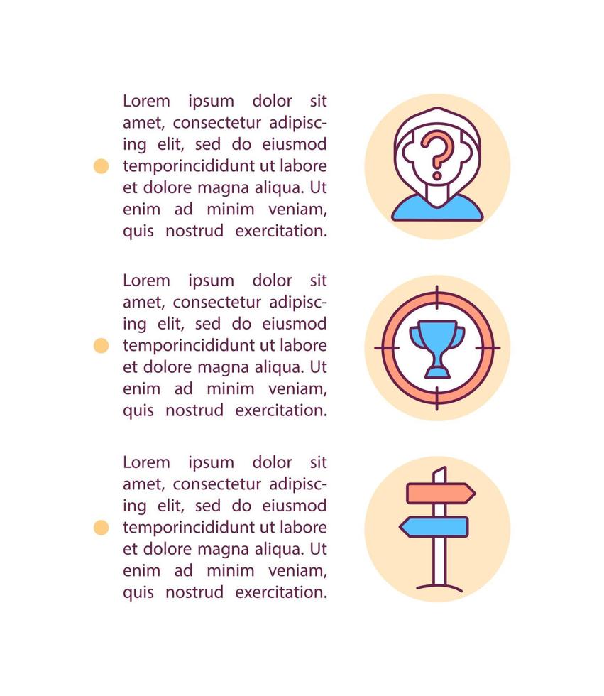 conhecendo ícones de linha de conceito de propósito de vida com texto vetor