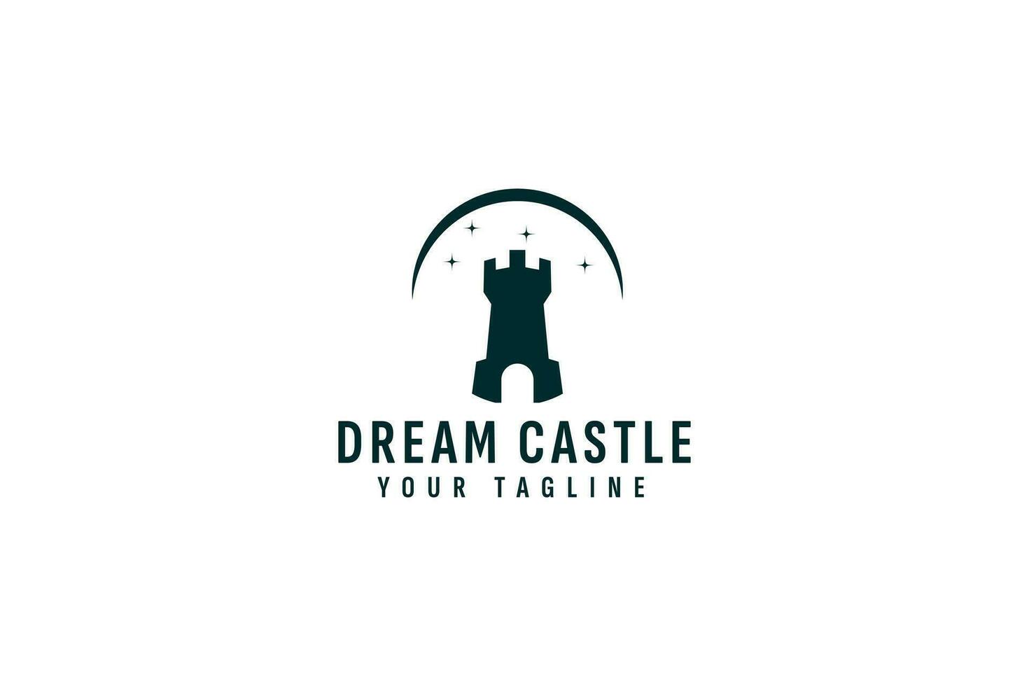 Sonhe castelo logotipo vetor ícone ilustração