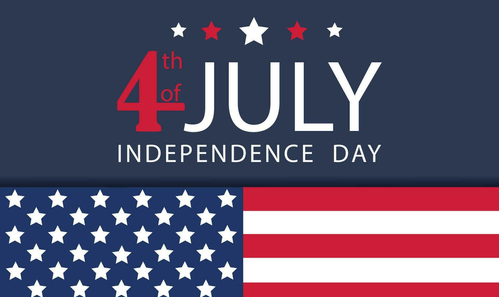 4º do julho. EUA independência dia. bandeira do a EUA com Parabéns em independência dia. utilizável para cumprimento cartões, bandeira, fundo. vetor