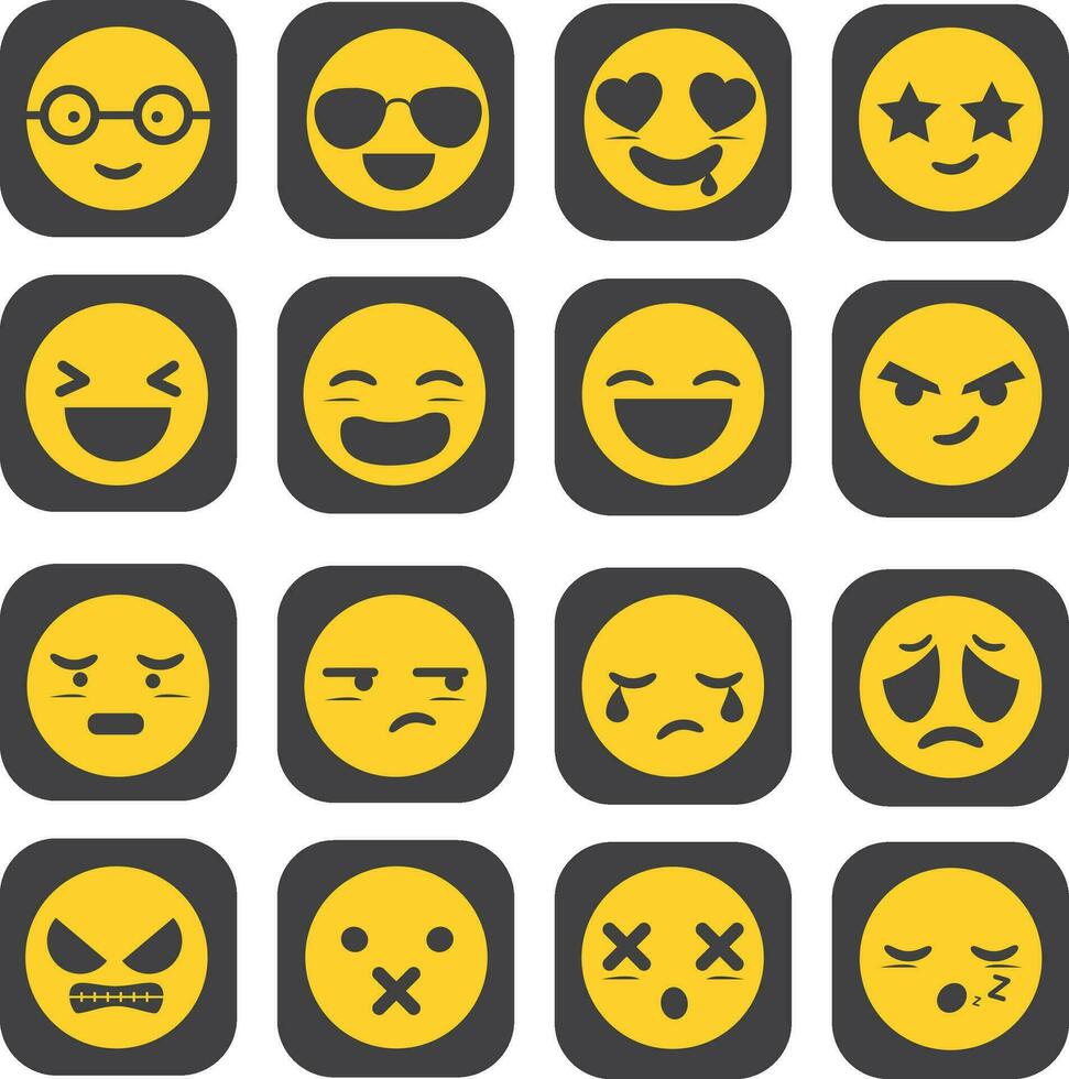 conjunto do vetor emoticons