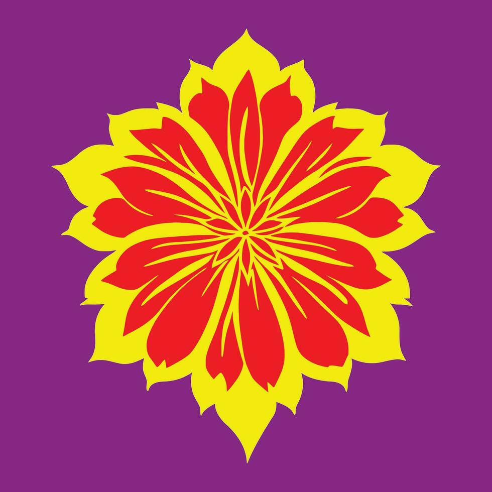 flor logotipo vetor simples abstrato plano mandala tatuagem plantar cor Flor floreta flor estêncil