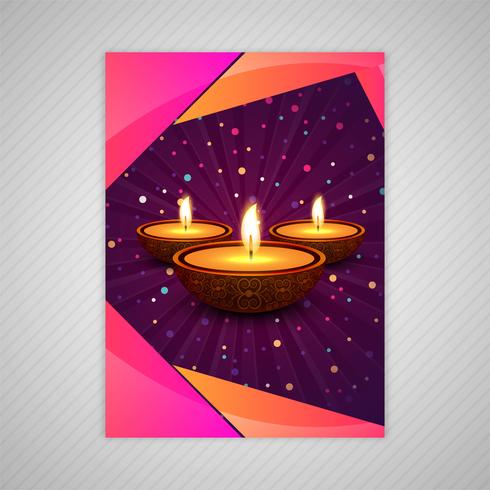 Ornamental elegante diwali cartão brochura modelo vector