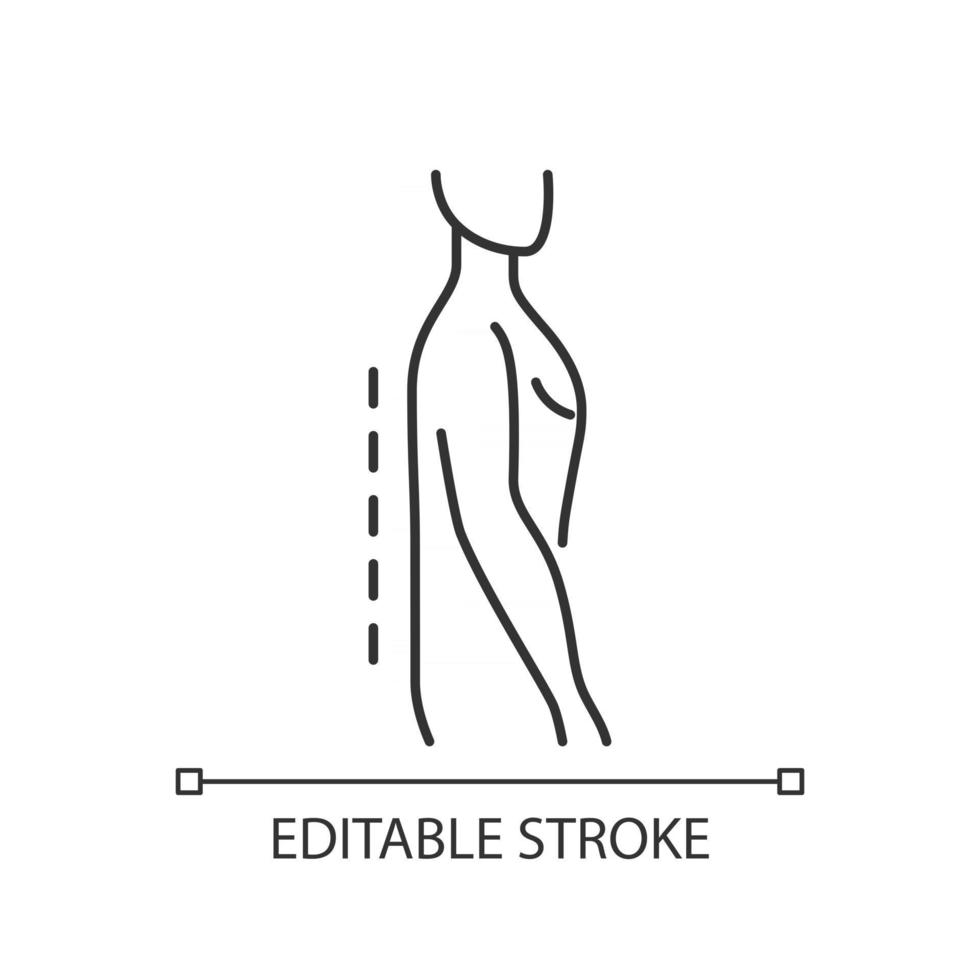 ícone linear de síndrome de costas chatas vetor