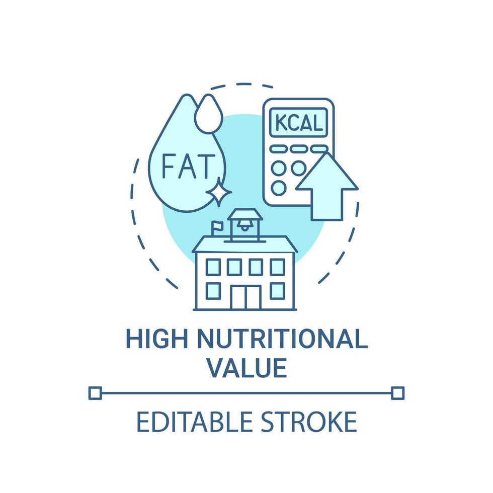 ícone do conceito de alto valor nutricional vetor