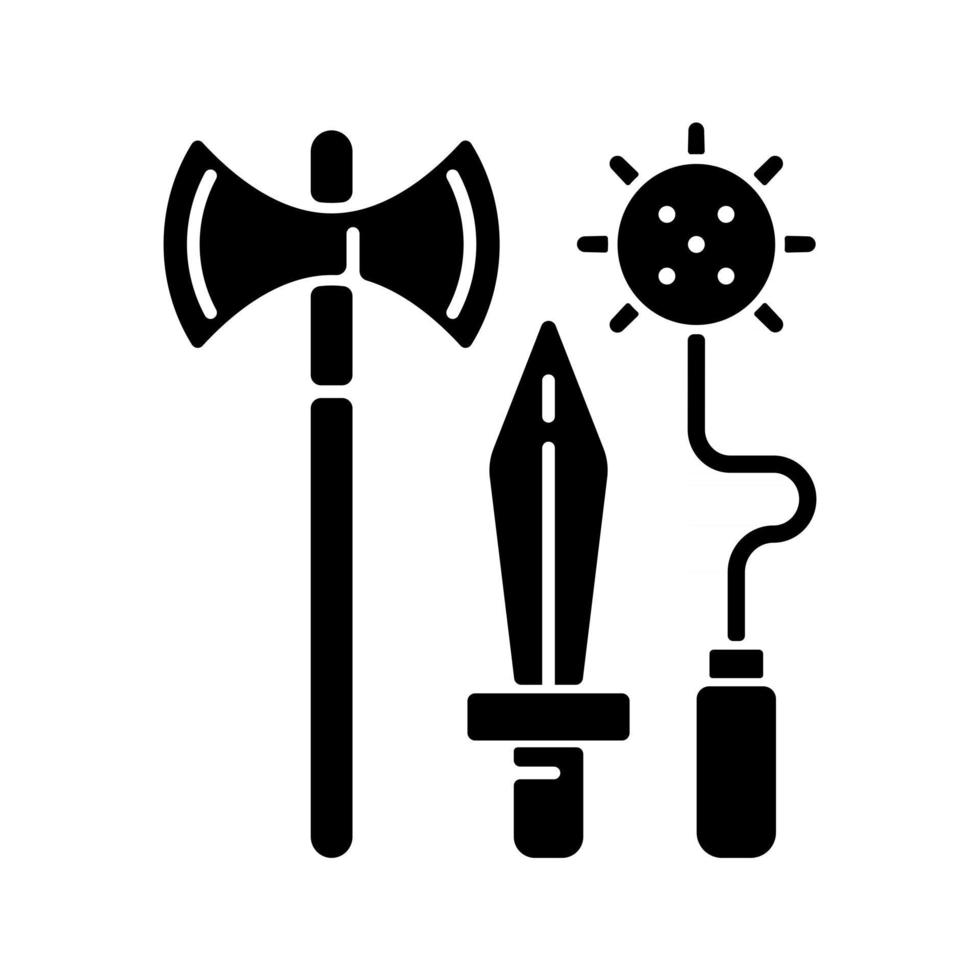 ícone de glifo preto de armas de cavaleiro vetor
