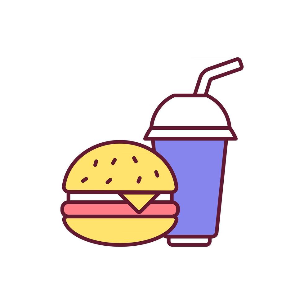 ícone de cor rgb de fast food vetor